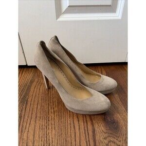 Coach Women's Size 9.5 Daisee Beige Leather Suede Heels Career